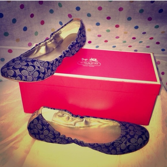 Navy Coach ballet flats!!!!