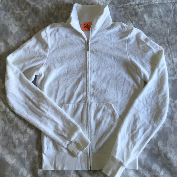 Juicy Couture white terry track jacket
