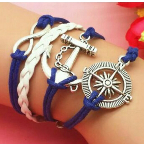 Compass infinity anchor nautical blue