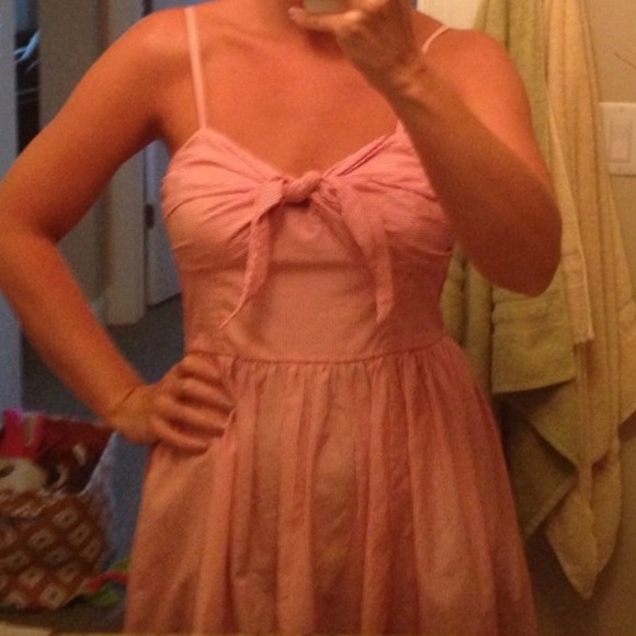 Re posh candy stripe dress with tie at bust