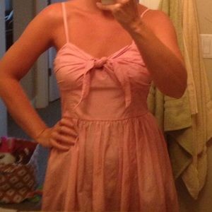 Re posh candy stripe dress with tie at bust