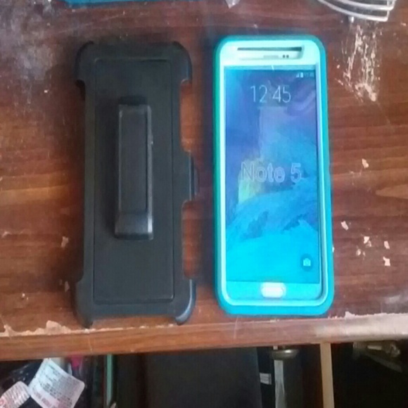 Note 5 cell phone case in Teal blue