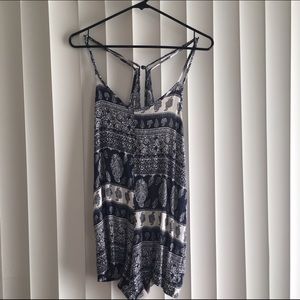 Cute blue and white patterned romper