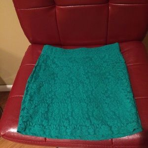 Teal mini skirt