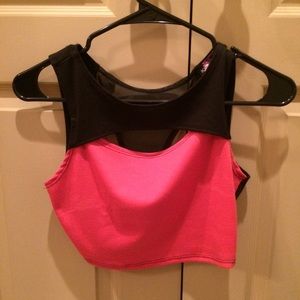 Black and coral dressy crop top