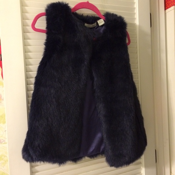 Kerch Navy Blue Fur Vest XS