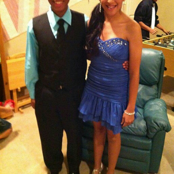 Blue Prom/ Homecoming Strapless Dress