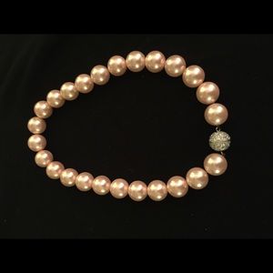 Pearl like beads with rhinestones