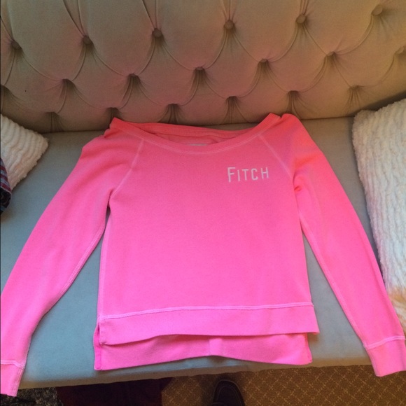 Bright Pink off the Shoulder Pullover Sweatshirt