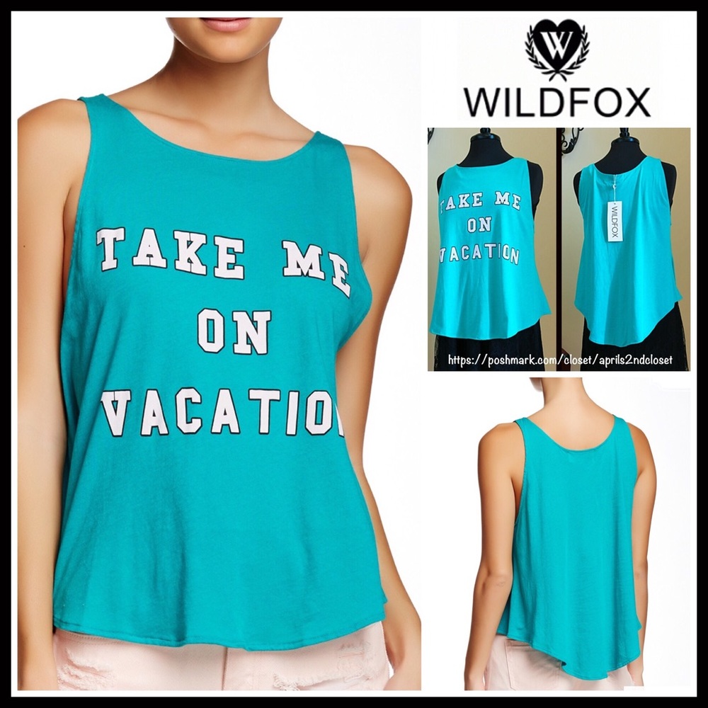 βSOLDβWILDFOX Tank Take Me On Vacation - Picture 1 of 7