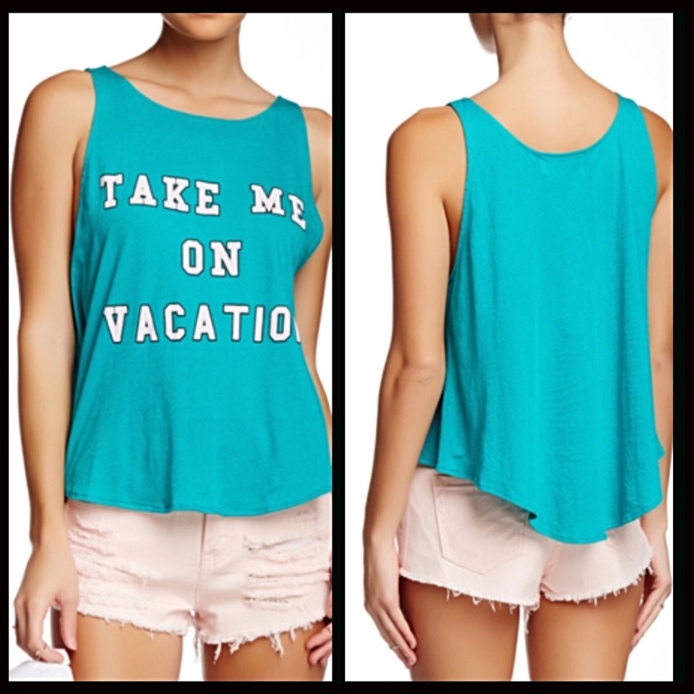 βSOLDβWILDFOX Tank Take Me On Vacation - Picture 3 of 7