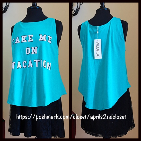❌SOLD❌WILDFOX Tank Take Me On Vacation - Picture 2 of 7