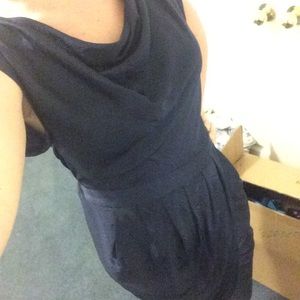 BCBG MaxAzria silky blue draped wrap dress