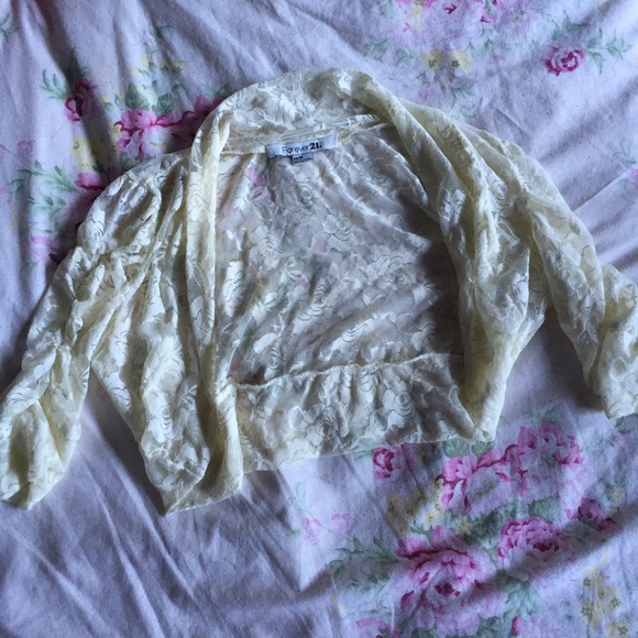 Cream floral lace cardigan