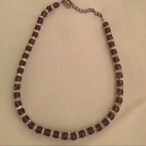 Choker necklace in brown with rhinestones