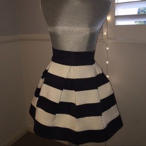 Navy and white striped bandage skirt NEVER WORN