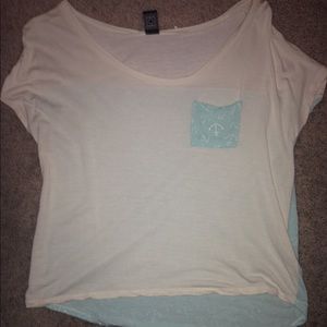 Cute Tee with Sailor Back and Front Pocket