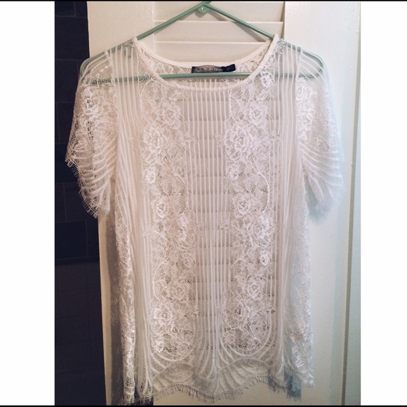 For love and lemons white lace shirt