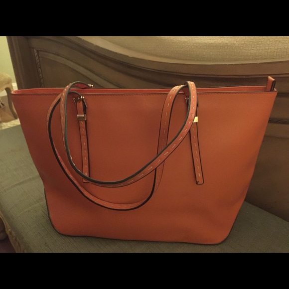 Orange vegan shopper
