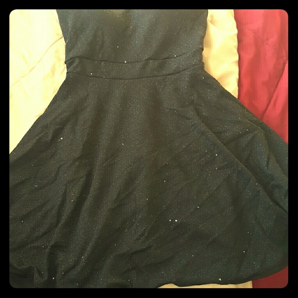 Black sparkle strapless dress
