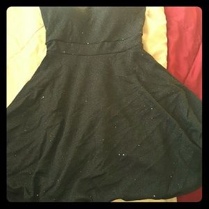 Black sparkle strapless dress