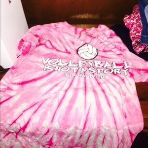 Pink tie dye volleyball shirt