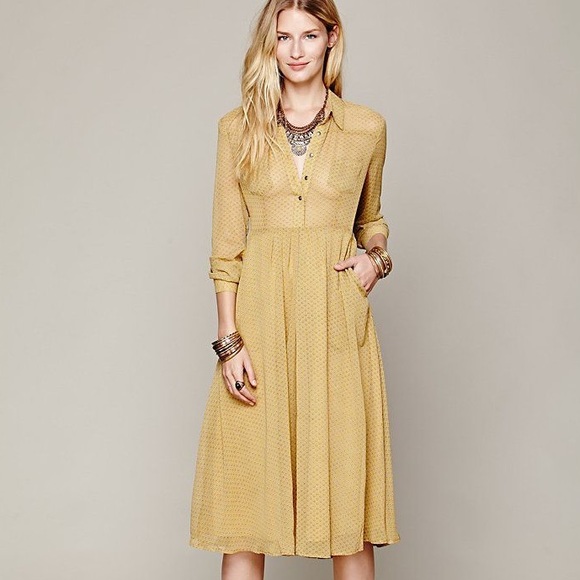 Free People Lou Button Down Dress