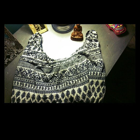SOLD Beautiful blue and white peasant shirt
