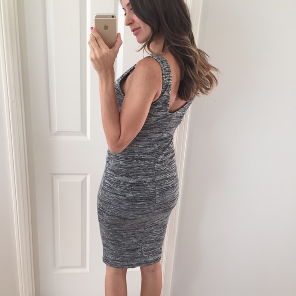 Sold • Grey Marbled Zipper Midi Dress - Picture 4 of 4