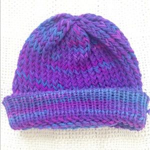 Purple knit beanie