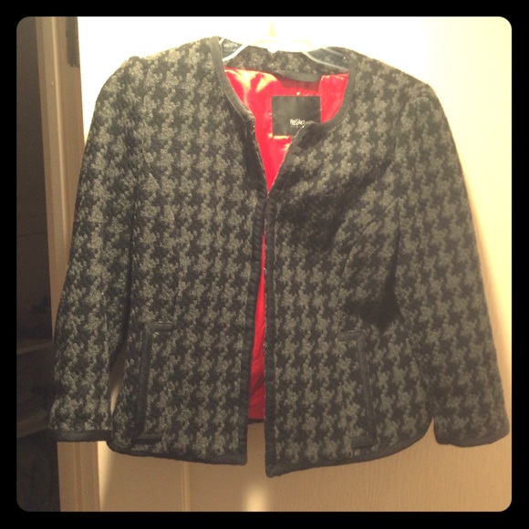 Houndstooth 3/4 sleeve jacket