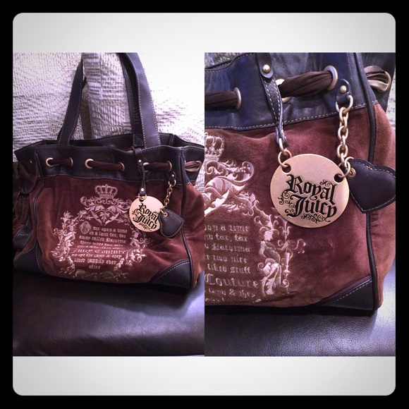 JUICY COUTURE VELOUR DAYDREAMER  "ROYAL JUICY" BAG