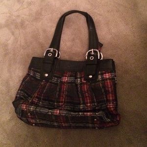Coach tartan plaid tote