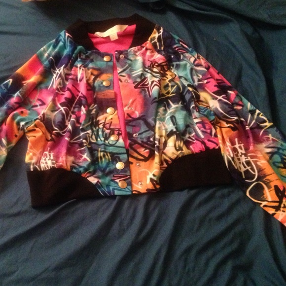Beautiful colorful graffiti half jacket