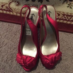 Red Satin Heels