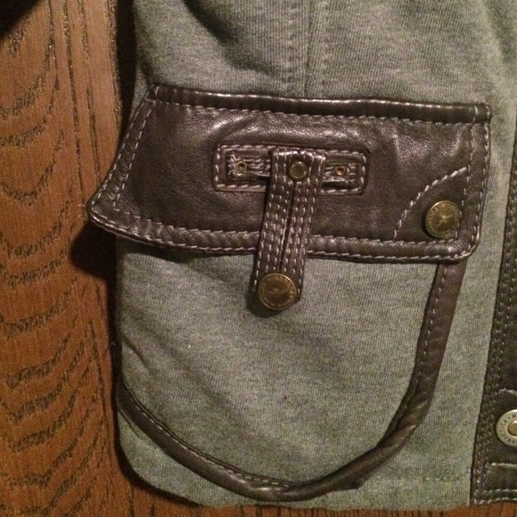 Knit Aeronautica Militare jacket with leather trim - Picture 2 of 4