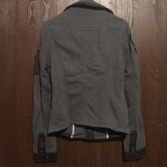 Knit Aeronautica Militare jacket with leather trim - Picture 3 of 4