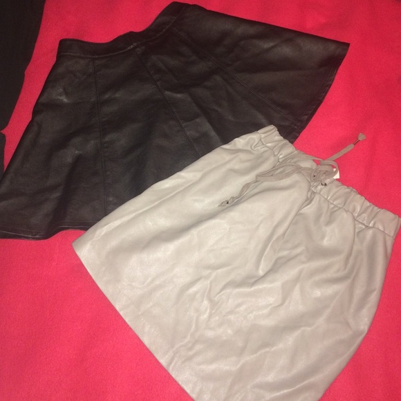 Faux leather skirts