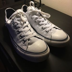 All white low converse