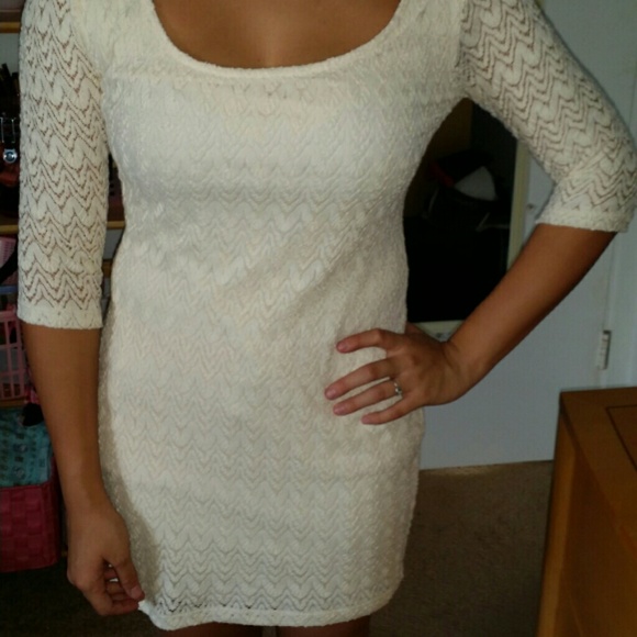 Cream Forever 21 Lace Dress