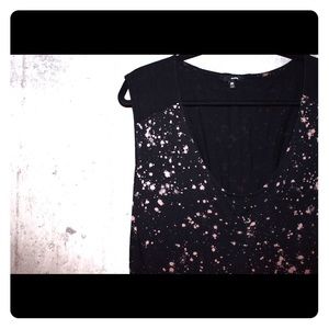 Cotton v neck Hurley dress with modern paint print