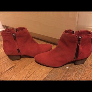 Diba Red Suede Booties