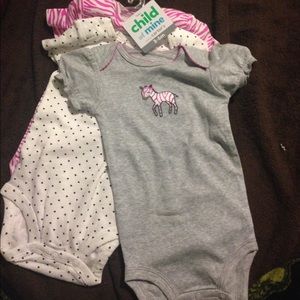 NWT zebra girl onsies