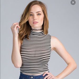 Striped pattern open back Crop Top