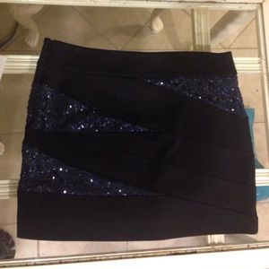 Navy/sparkle skirt from express