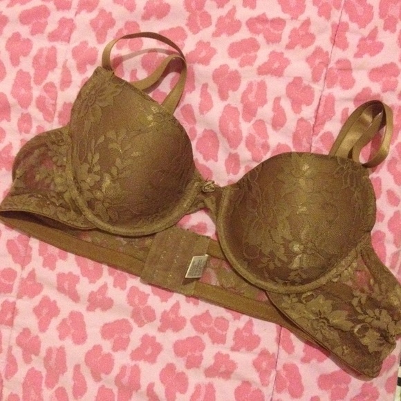 Brown padded/lace bra