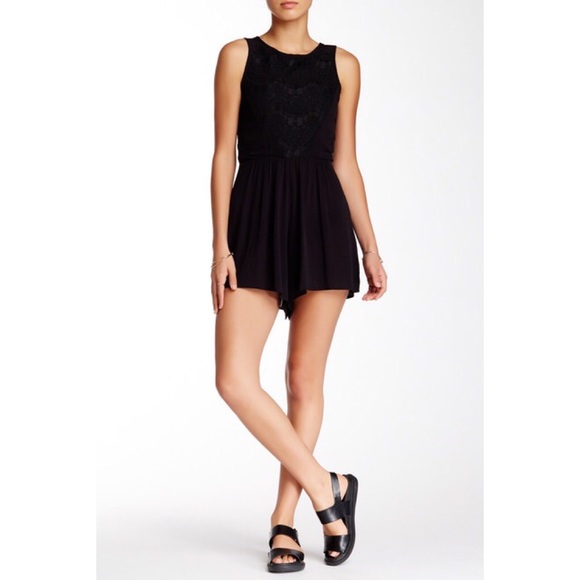 Want & Need Pants - HP 💋 NWT Want & Need Black Lace Romper