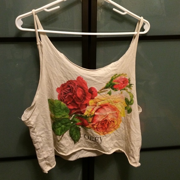❗️TRADED❗️Small Obey Rose Muscle Tank