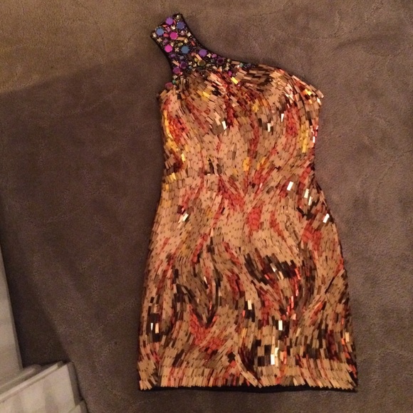 Gold and copper formal dress