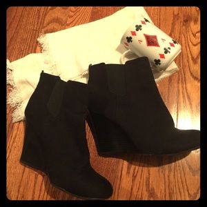 Cozy Black Wedges